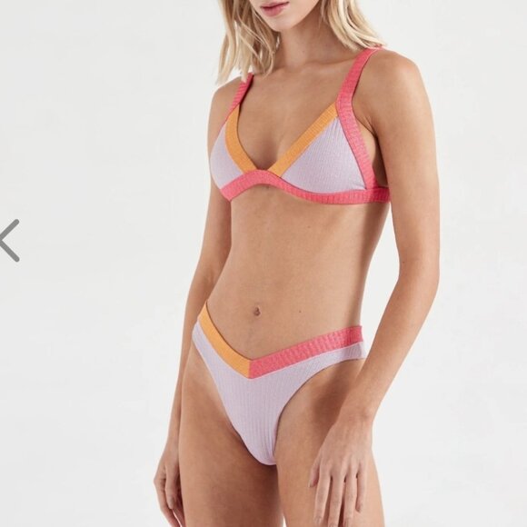 NWT OneOne Swimwear Hamptons Bikini Set Jesse Kameron Small New Shimmer Cheeky - Picture 4 of 16